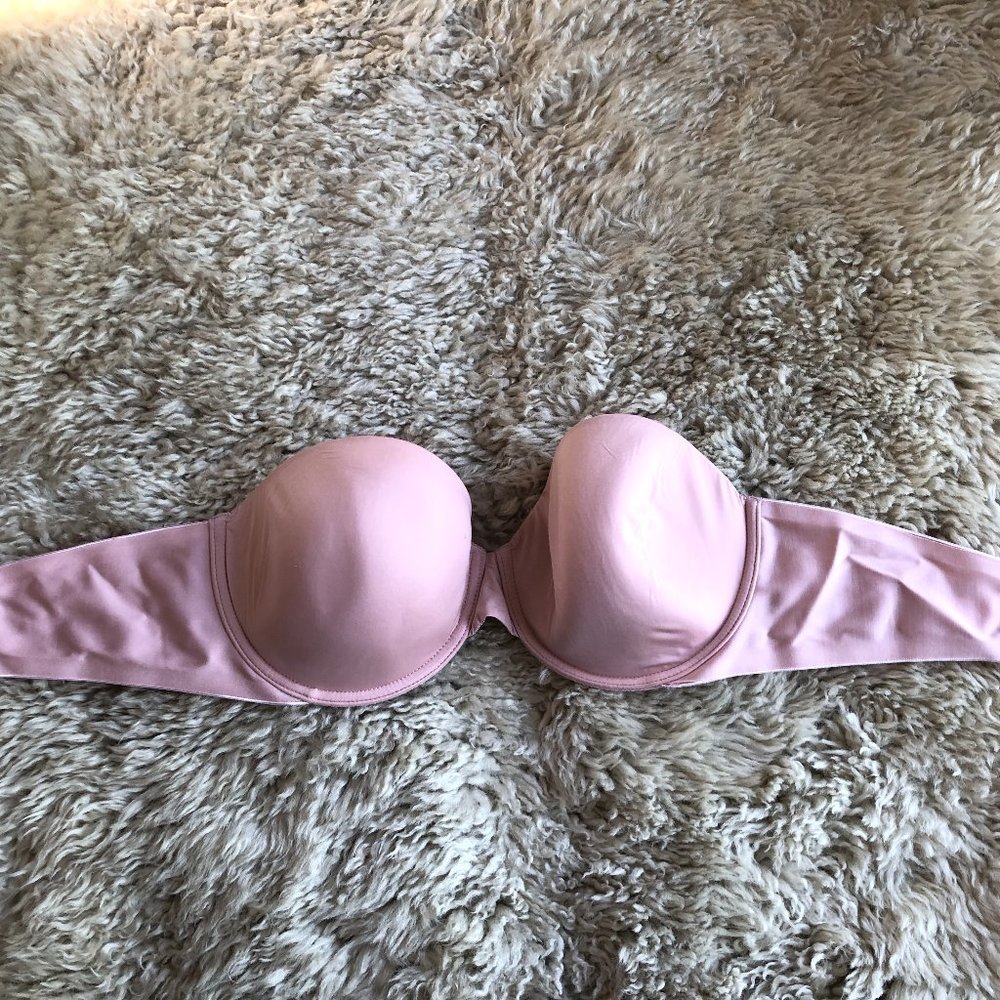 Victoria's Secret Blush Strapless Underwire Bra 36D